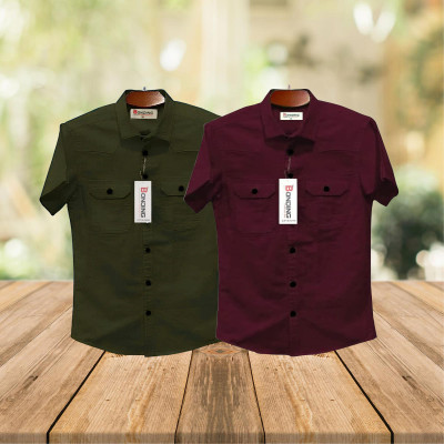 Fashionable casual Half shirt (sakura cotton)
