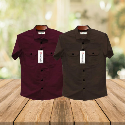 Fashionable casual Half shirt (sakura cotton)