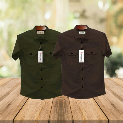 Fashionable casual Half shirt (sakura cotton)