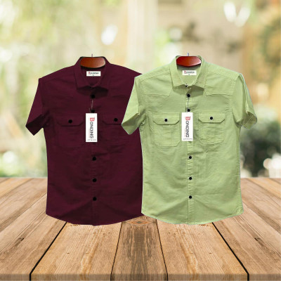 Fashionable casual Half shirt (sakura cotton)