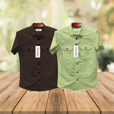 Fashionable casual Half shirt (sakura cotton)