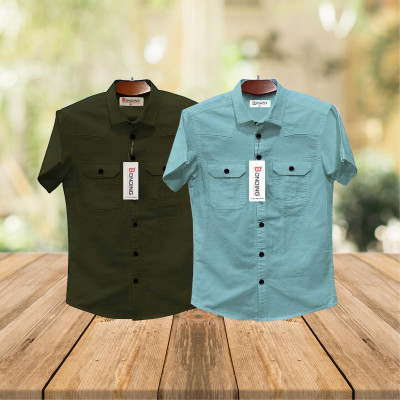 Fashionable casual Half shirt (sakura cotton)
