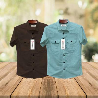 Fashionable casual Half shirt (sakura cotton)