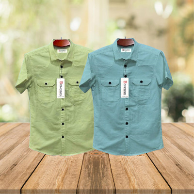 Fashionable casual Half shirt (sakura cotton)