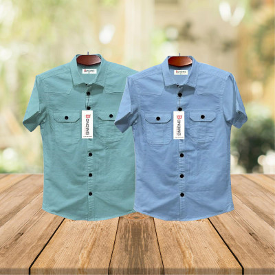 Fashionable casual Half shirt (sakura cotton)