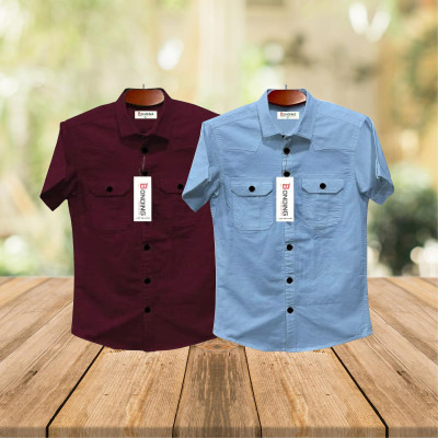 Fashionable casual Half shirt (sakura cotton)