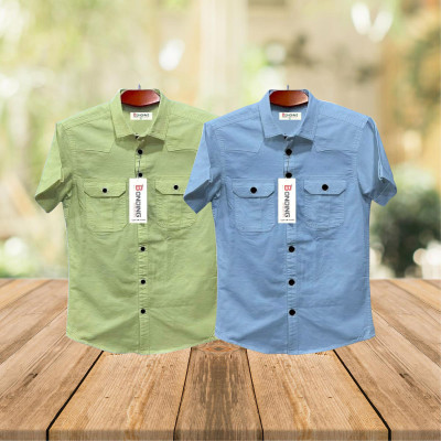 Fashionable casual Half shirt (sakura cotton)