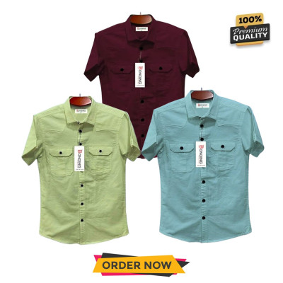 Fashionable casual Half shirt (sakura cotton)