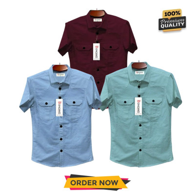 Fashionable casual Half shirt (sakura cotton)