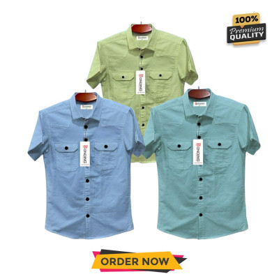 Fashionable casual Half shirt (sakura cotton)