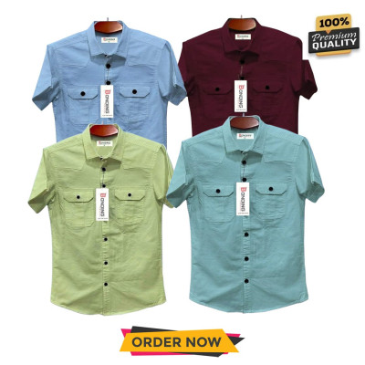 Fashionable casual Half shirt (sakura cotton)
