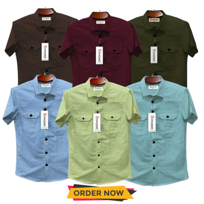 Fashionable casual Half shirt (sakura cotton)