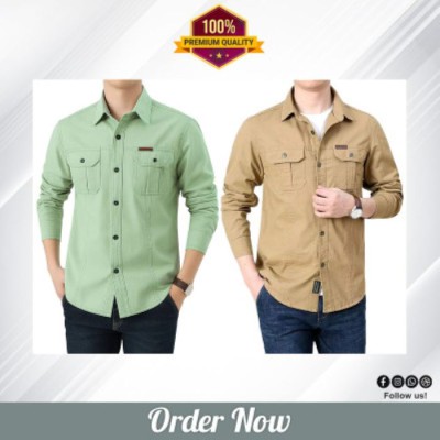 Double Pocket Full Sleeves Panel Shirt