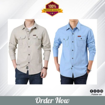 Double Pocket Full Sleeves Panel Shirt