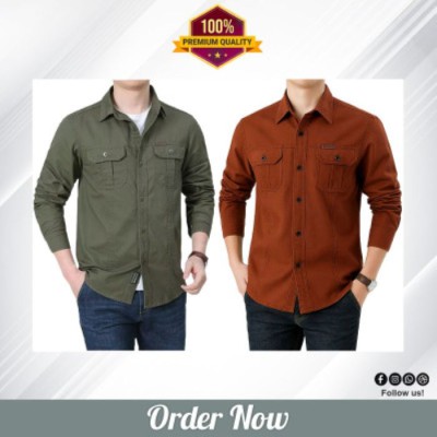 Double Pocket Full Sleeves Panel Shirt