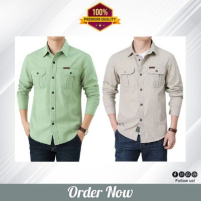 Double Pocket Full Sleeves Panel Shirt