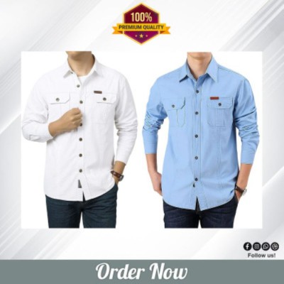 Double Pocket Full Sleeves Panel Shirt