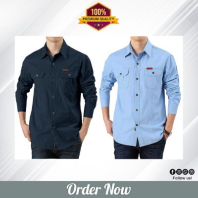 Double Pocket Full Sleeves Panel Shirt