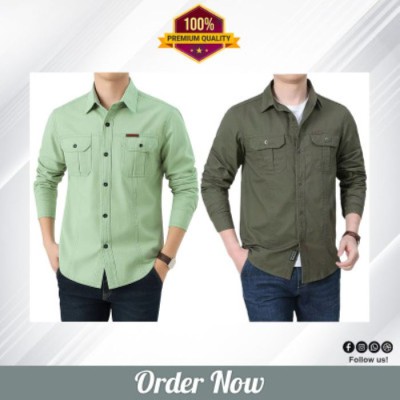 Double Pocket Full Sleeves Panel Shirt