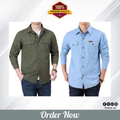 Double Pocket Full Sleeves Panel Shirt