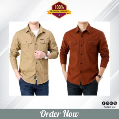 Double Pocket Full Sleeves Panel Shirt